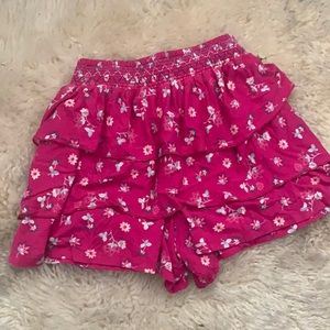 Pink Floral Skort (shorts cominbined with a skirt)
